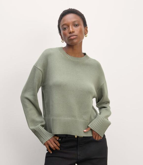 Everlane Sweaters - Everlane The Boxy Sweater Everyday Cotton Sage Green Small
